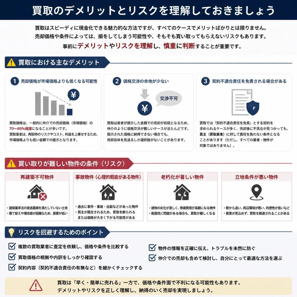 不動産買取のデメリット