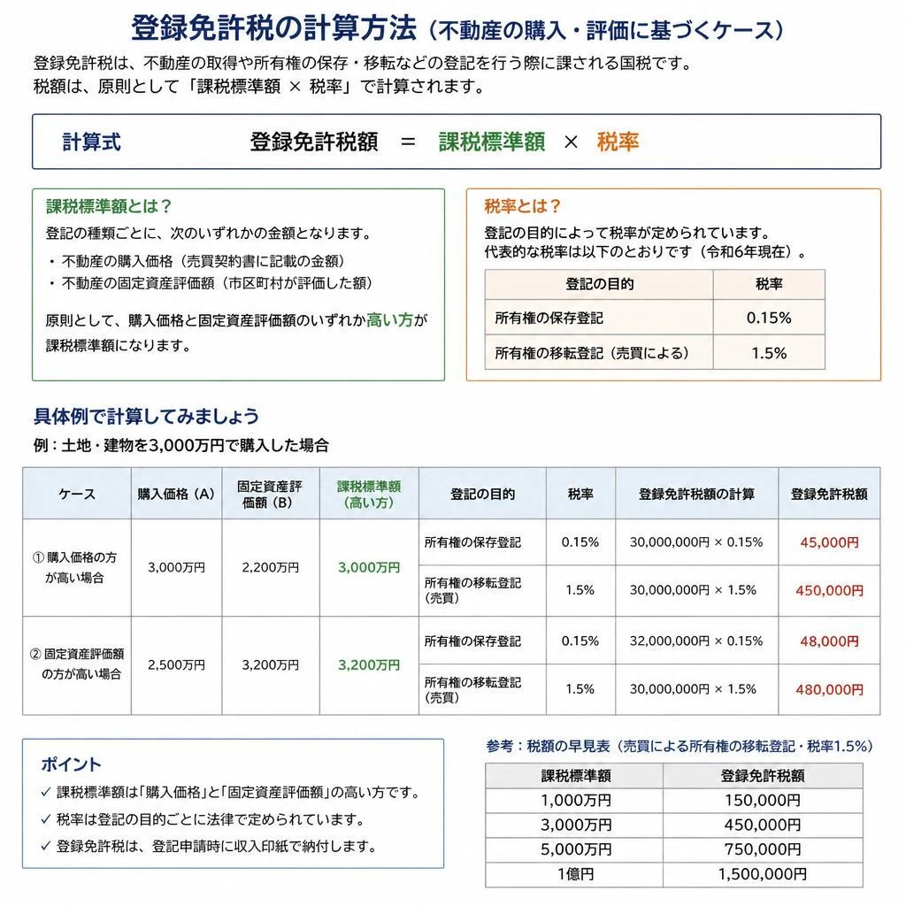 登録免許税の計算方法