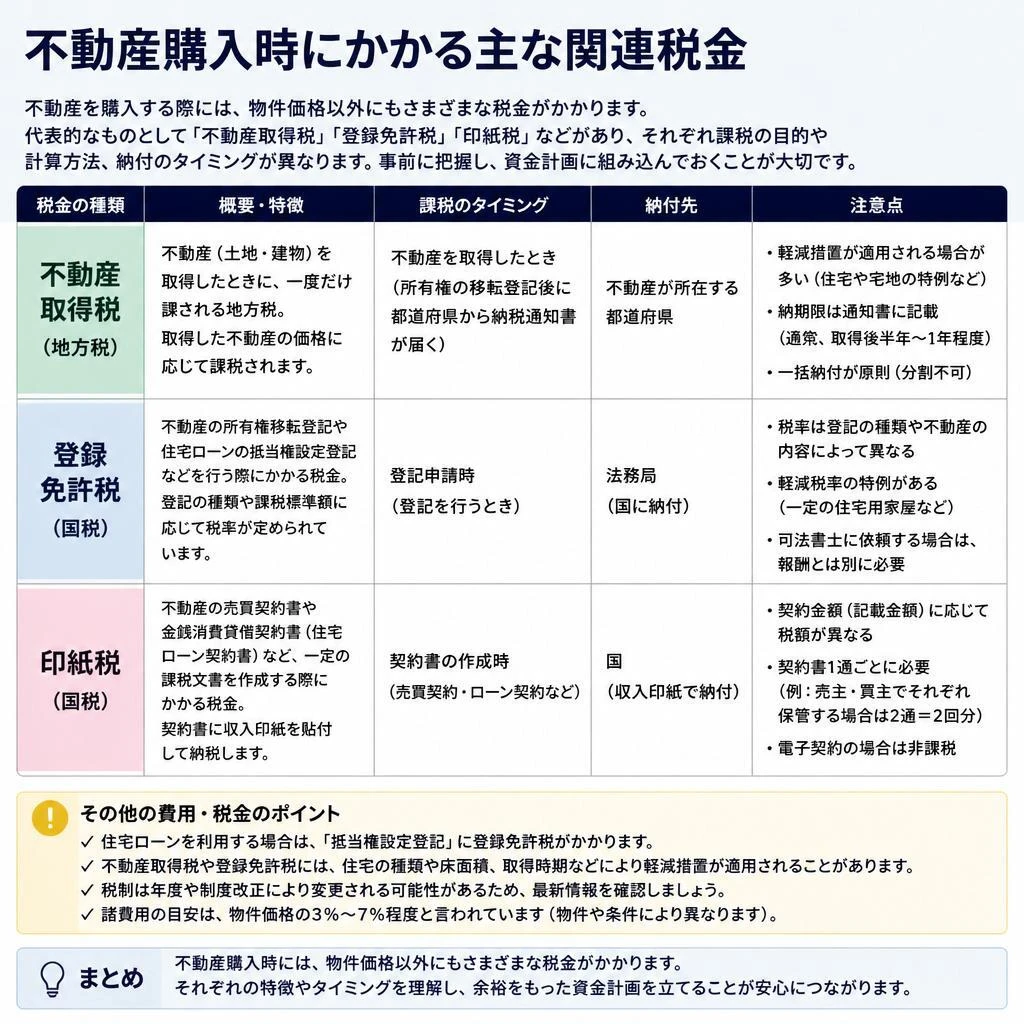 関連する税金についての理解