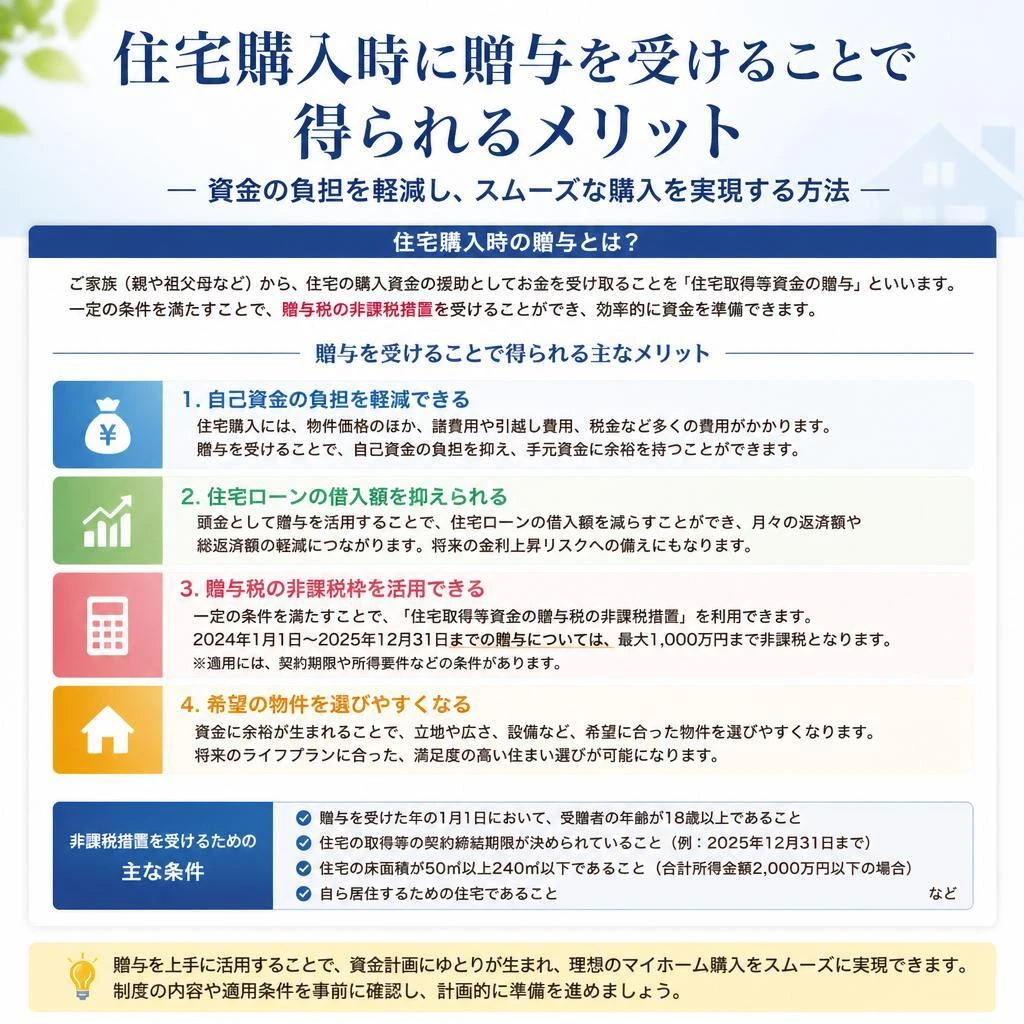 住宅取得等資金の贈与のメリット