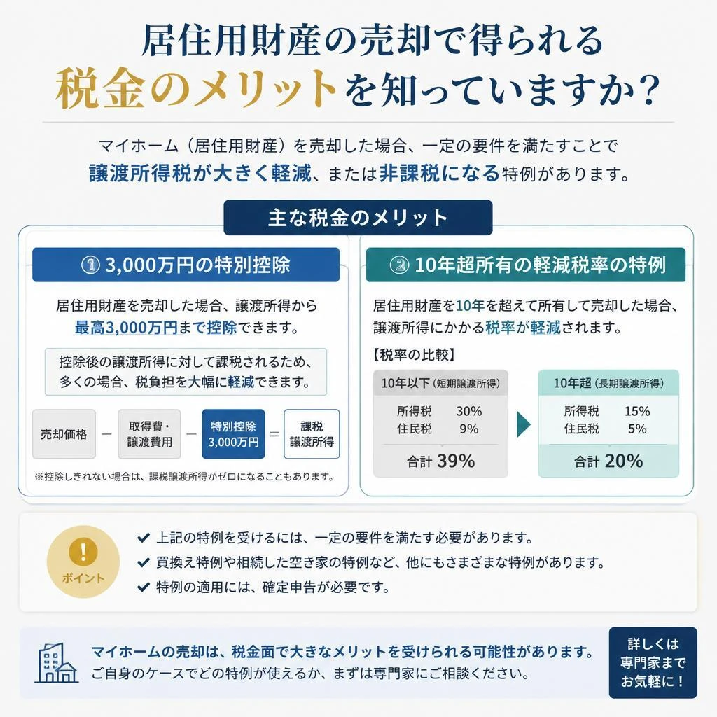 居住用財産の売却で得られる税金のメリットを知っていますか？