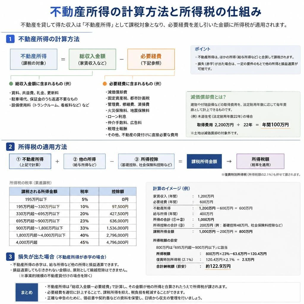 不動産所得にかかる所得税の仕組み