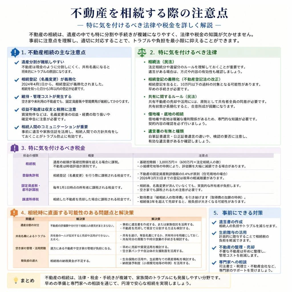 不動産相続における注意点