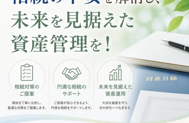 相続の不安を解消し、未来を見据えた資産管理を！