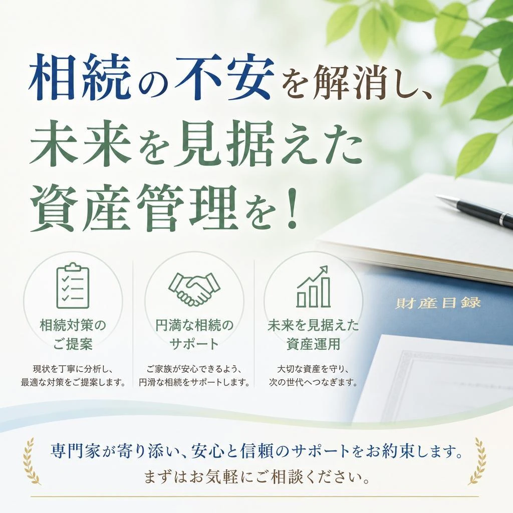 相続の不安を解消し、未来を見据えた資産管理を！