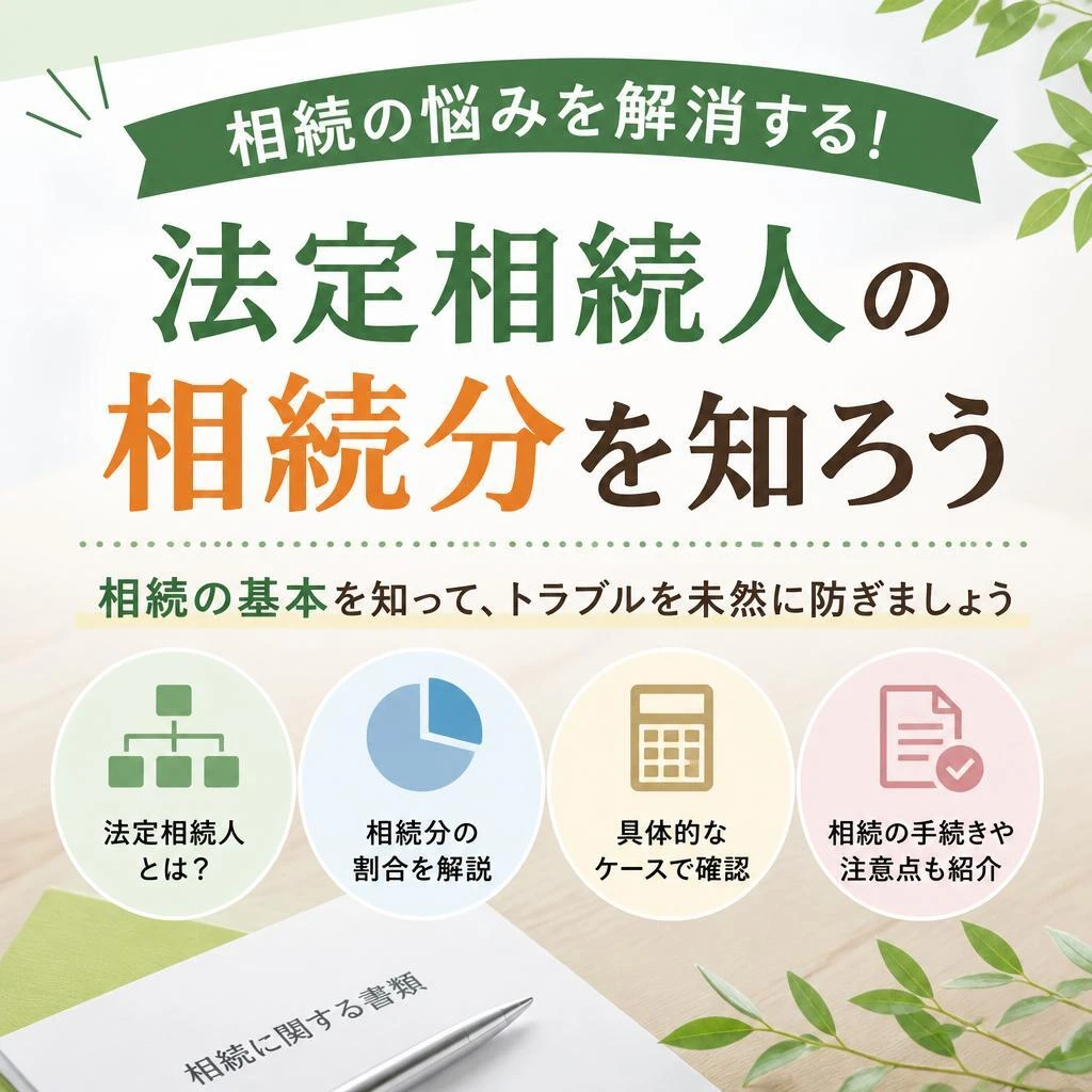 相続の悩みを解消する！法定相続人の相続分を知ろう