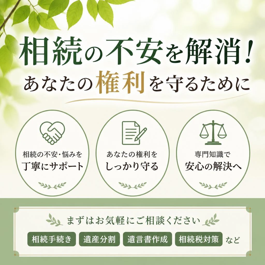 相続の不安を解消！あなたの権利を守るために