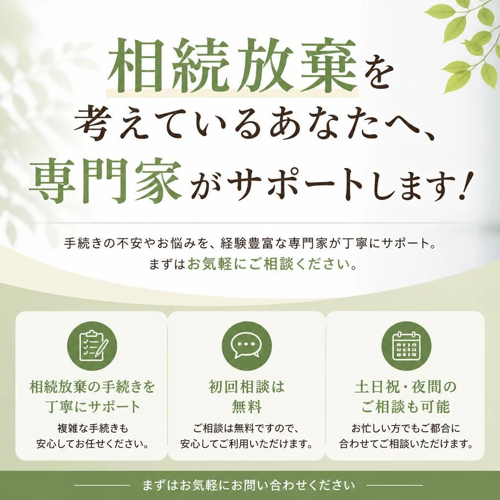 相続放棄を考えているあなたへ、専門家がサポートします！