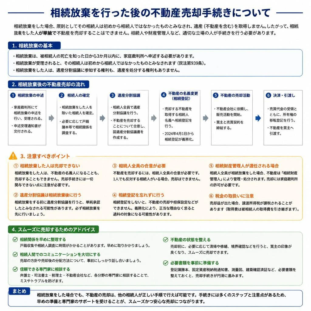 放棄後の不動産売却の流れ