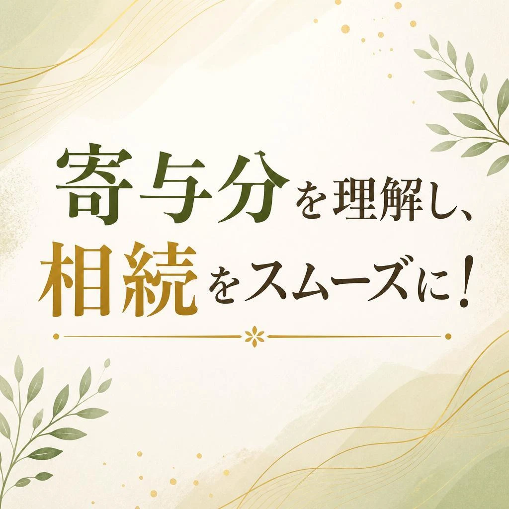 寄与分を理解し、相続をスムーズに！