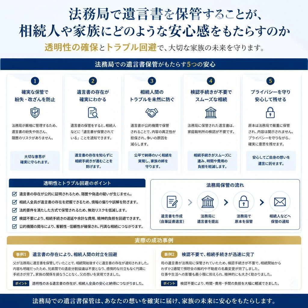 遺言書の保管がもたらす安心感