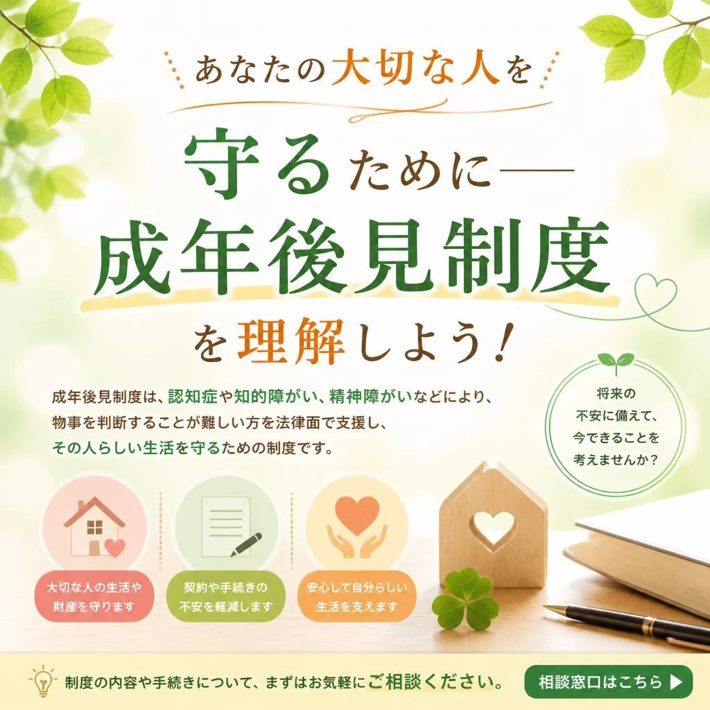 あなたの大切な人を守るために—成年後見制度を理解しよう！