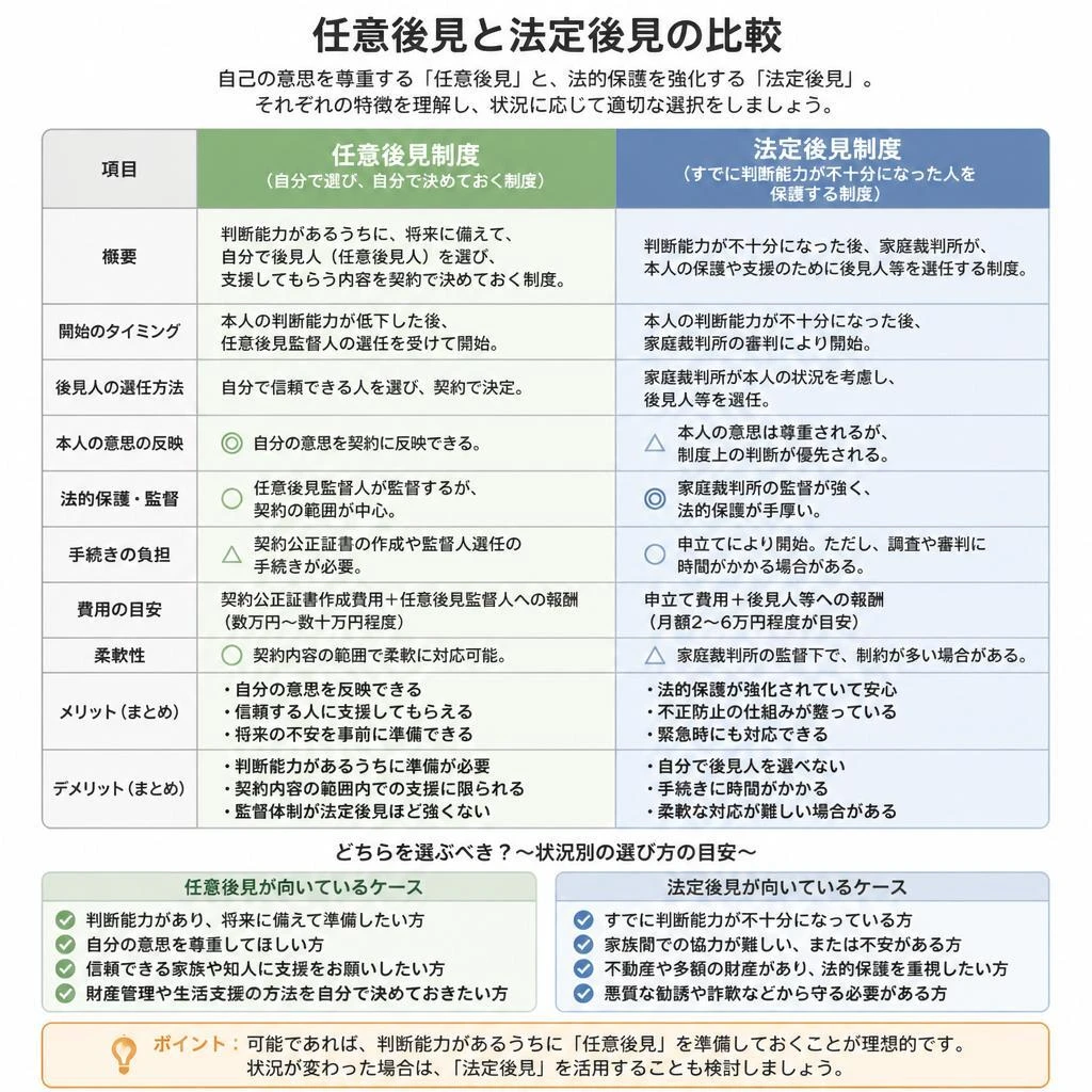 それぞれの利点と欠点