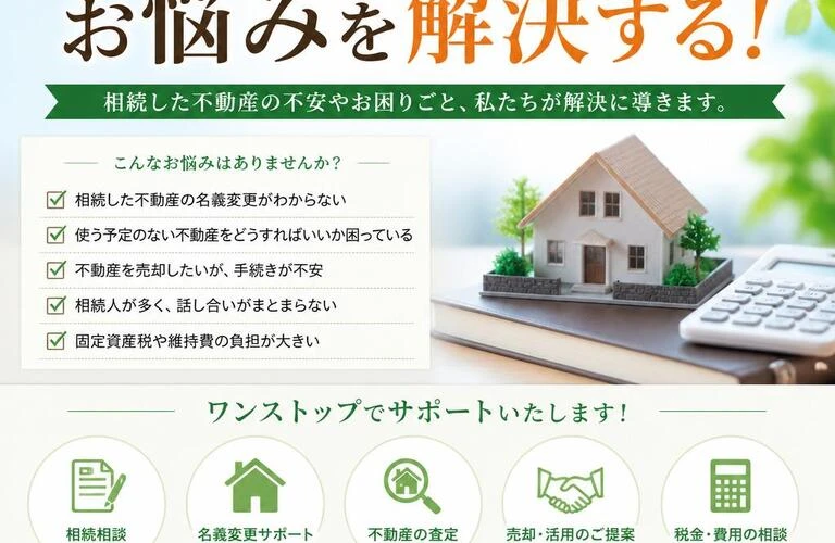 相続不動産のお悩みを解決する！