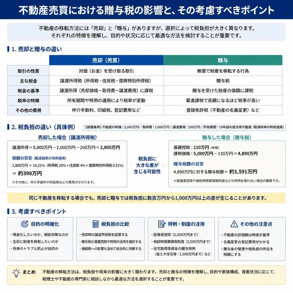 贈与税と不動産売買の関係