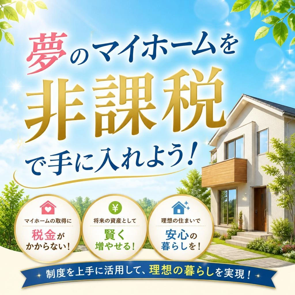 夢のマイホームを非課税で手に入れよう！