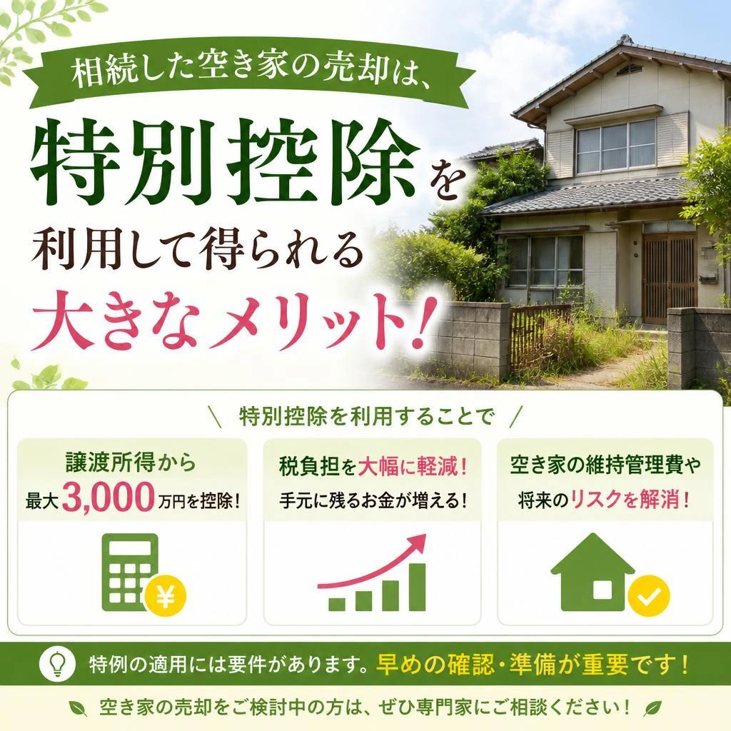 相続した空き家の売却は、特別控除を利用して得られる大きなメリット！