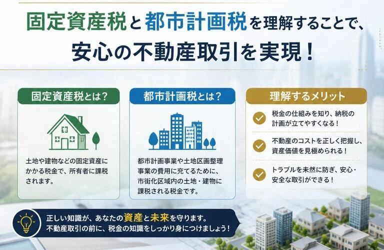 不動産の真実を知ろう！固定資産税と都市計画税を理解することで、安心の不動産取引を実現！