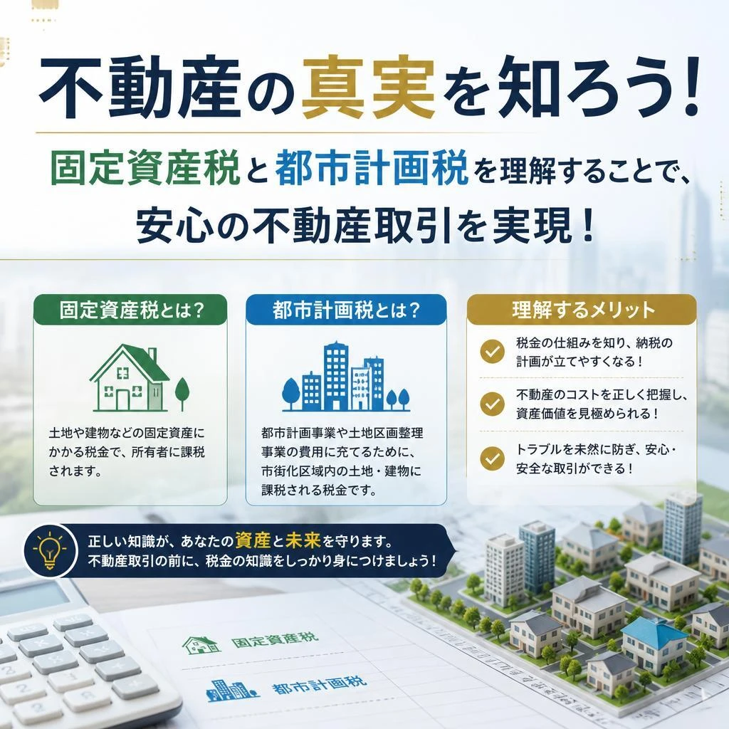 不動産の真実を知ろう！固定資産税と都市計画税を理解することで、安心の不動産取引を実現！