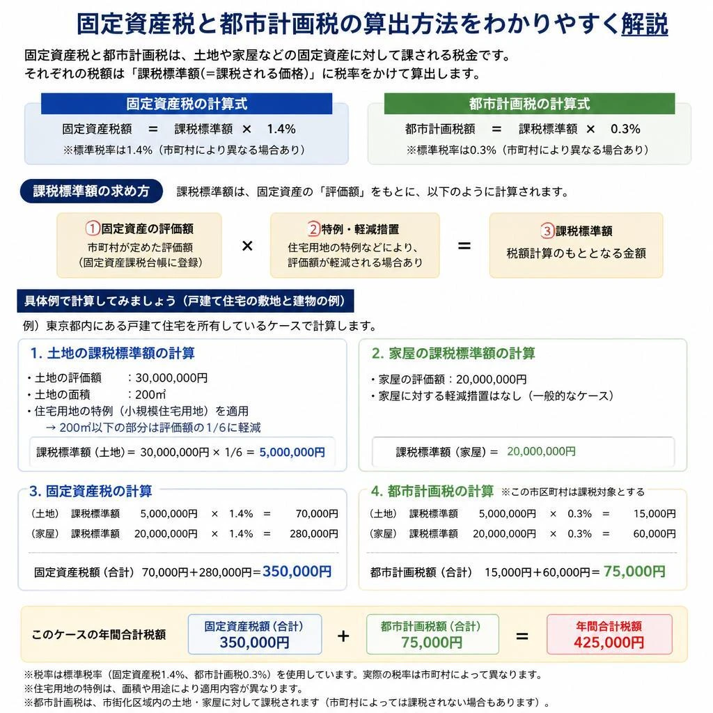 固定資産税と都市計画税の計算方法