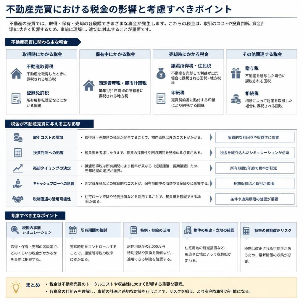 不動産売買に影響する税金