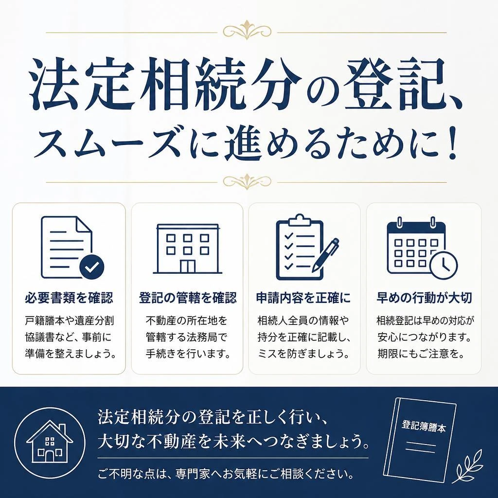 法定相続分の登記、スムーズに進めるために！