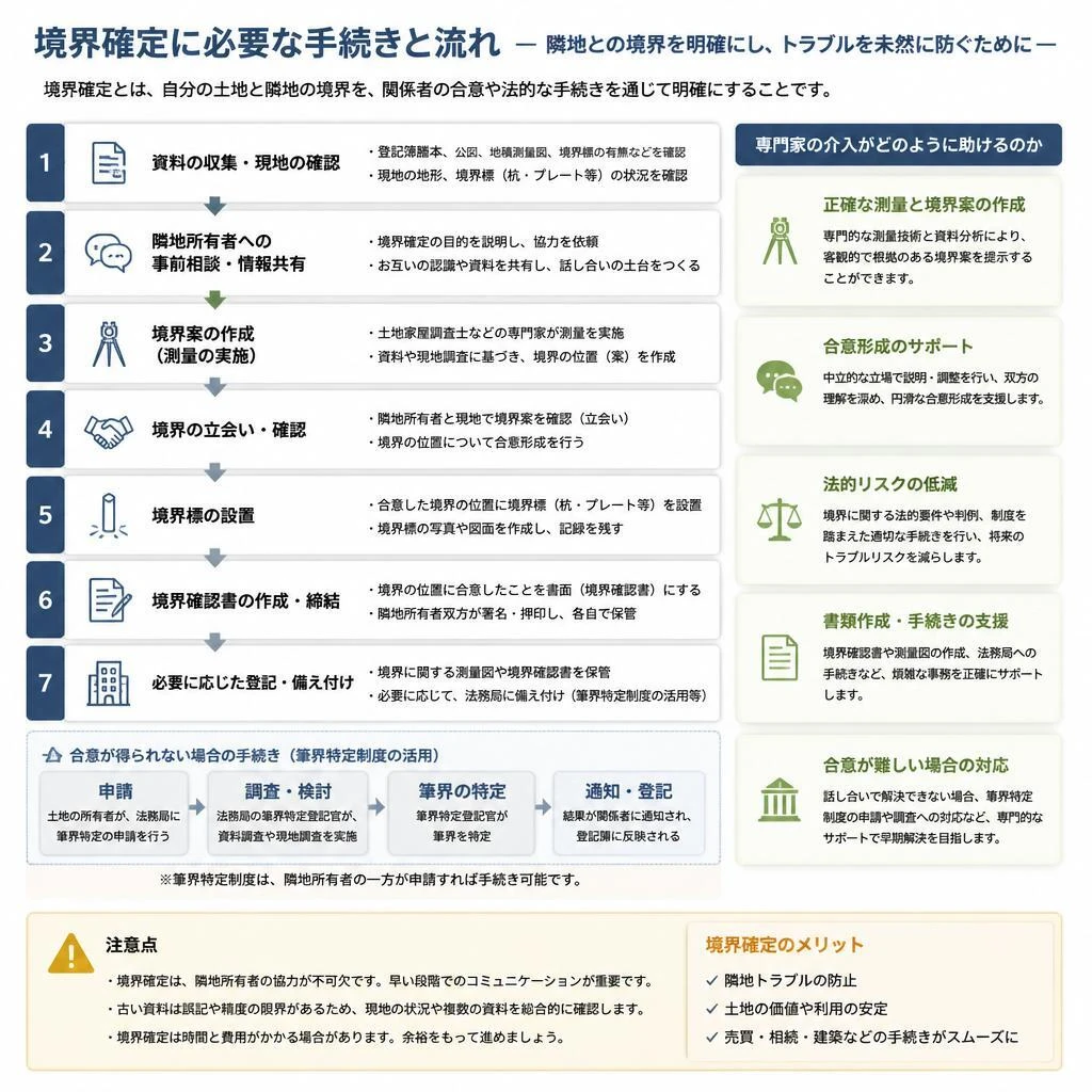 境界確定のプロセスとは？