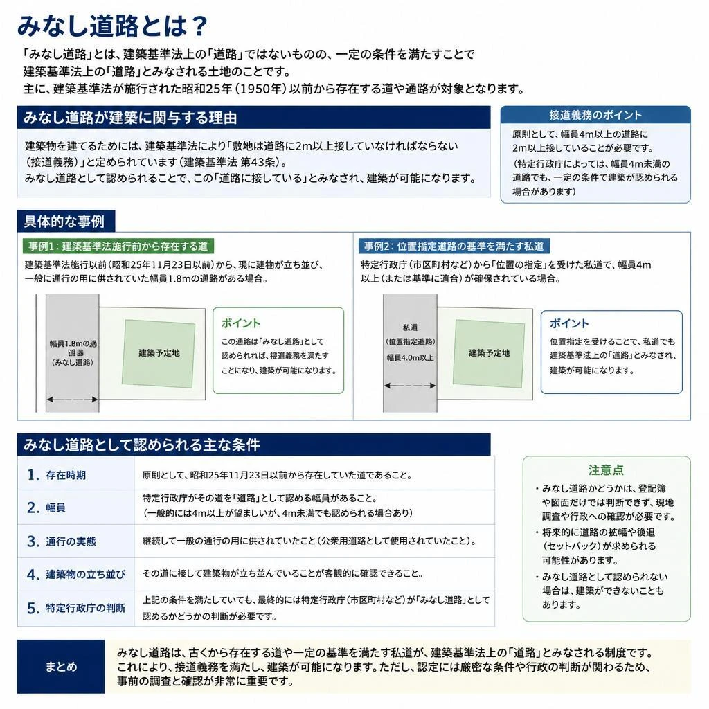 みなし道路と建物の建築
