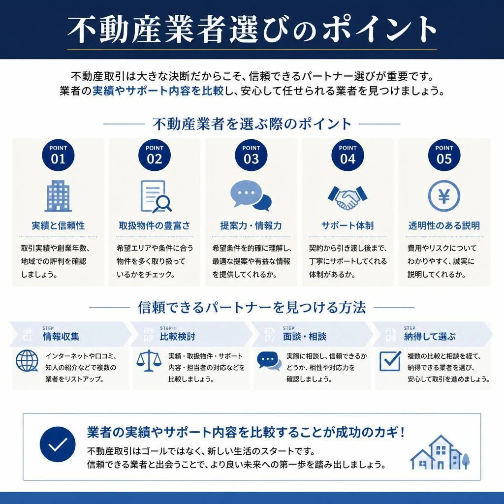 信頼できる不動産業者の選び方