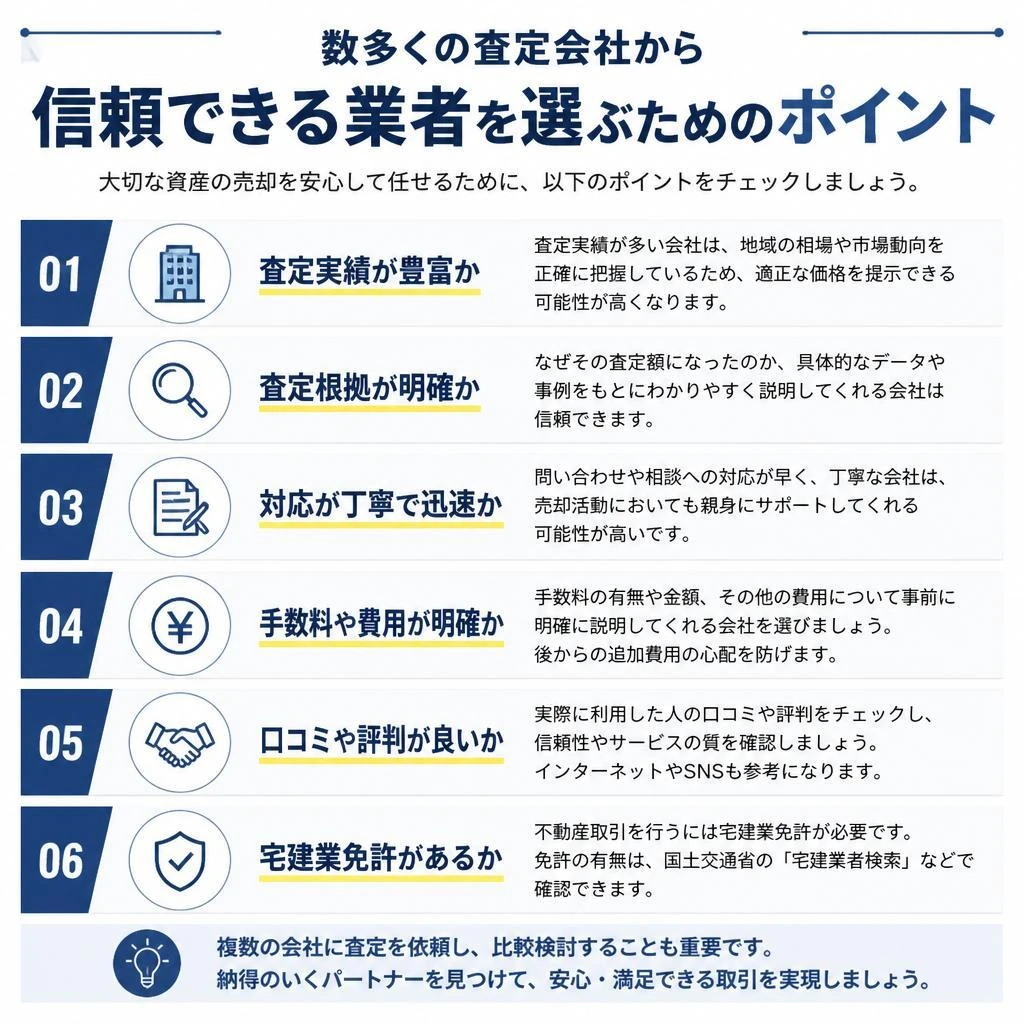 信頼できる査定会社の選び方