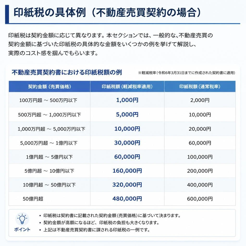 印紙税の具体的な金額例