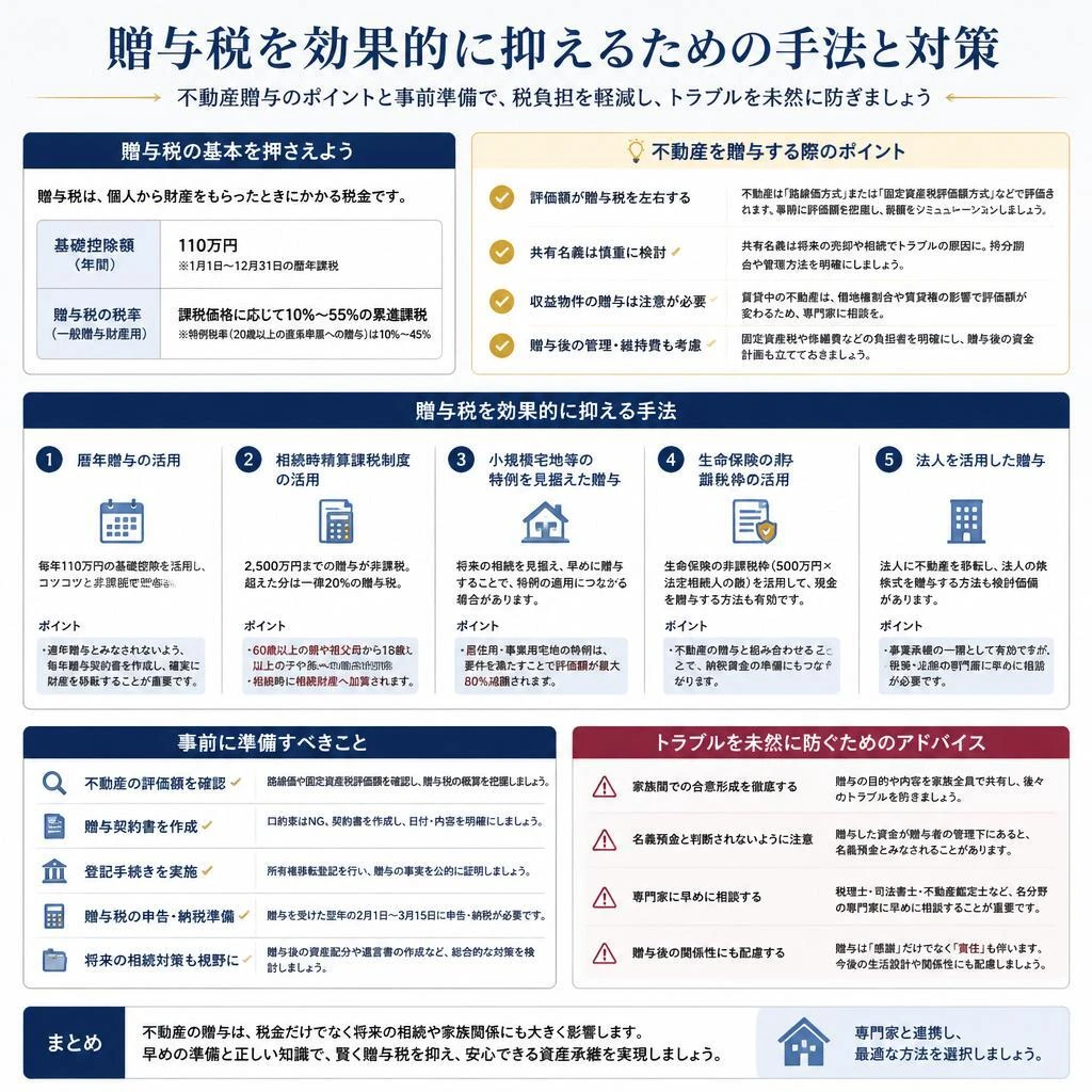 贈与税の影響を受けないための対策