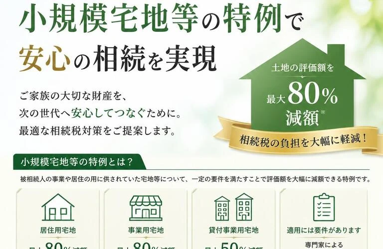 相続税対策はお任せ！小規模宅地等の特例で安心の相続を実現