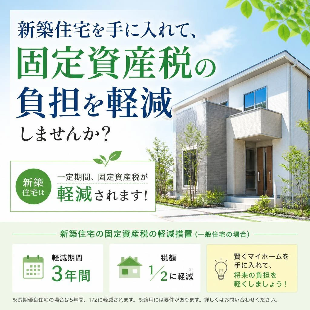 新築住宅を手に入れて、固定資産税の負担を軽減しませんか？