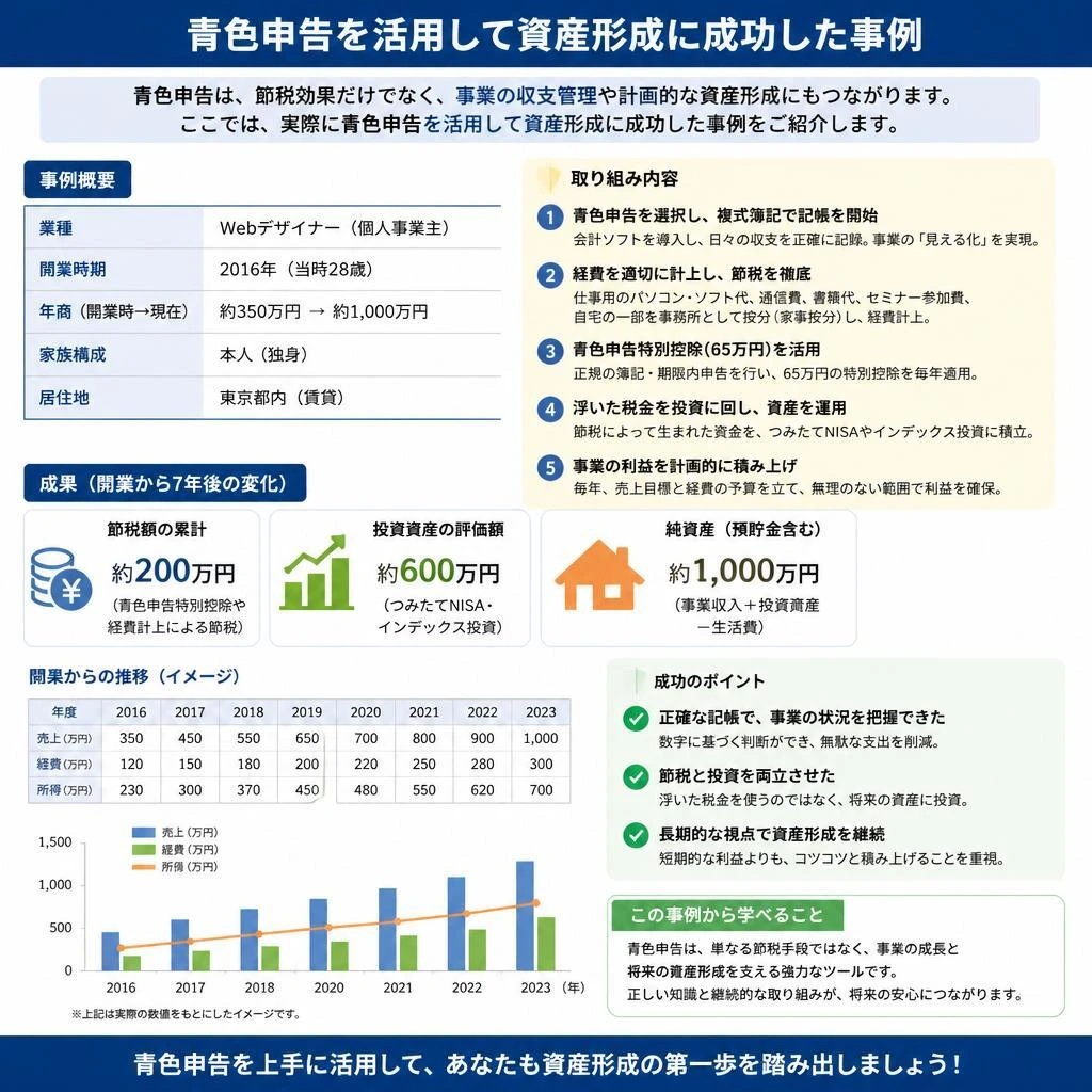 成功事例：青色申告で資産形成に成功した方の体験談