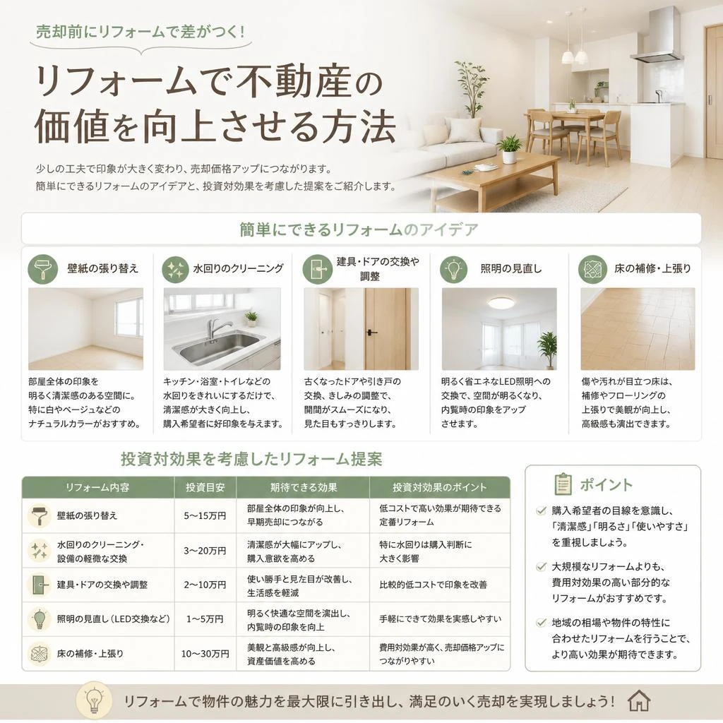 リフォームで価値を上げるポイント