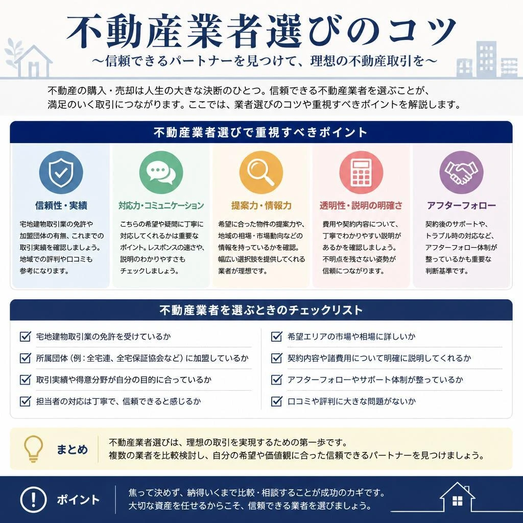 4. 信頼できる不動産業者の選び方