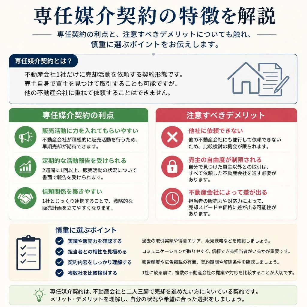 専任媒介契約のメリット・デメリット