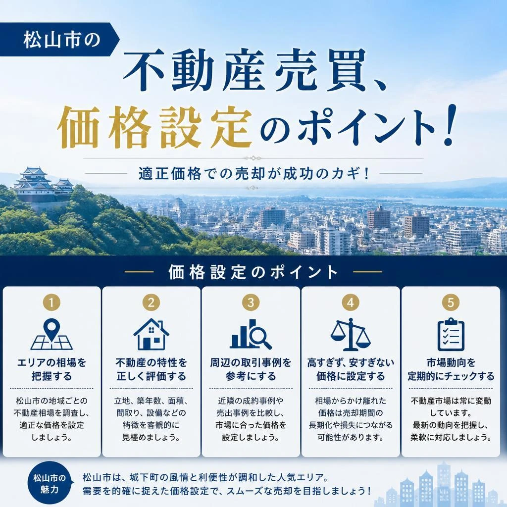 松山市の不動産売買、価格設定のポイント！