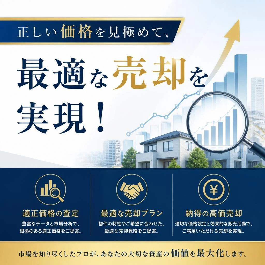 正しい価格を見極めて、最適な売却を実現！
