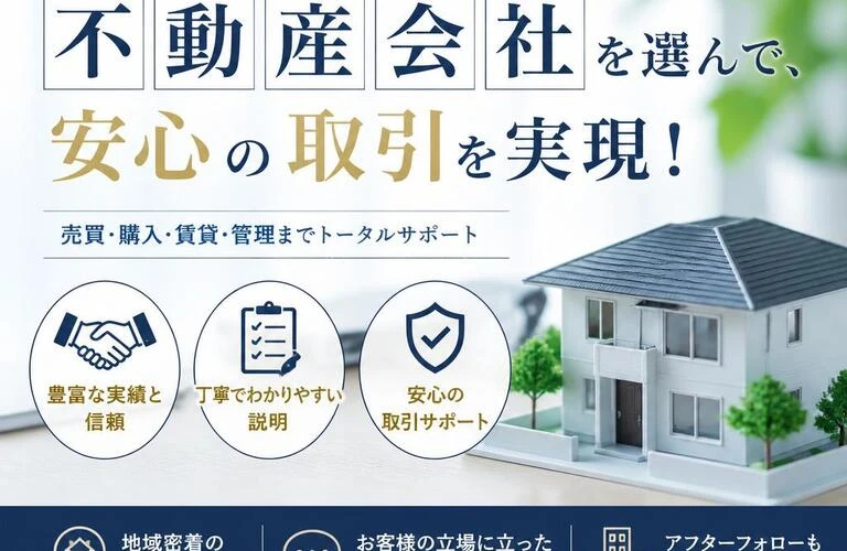 信頼できる不動産会社を選んで、安心の取引を実現！