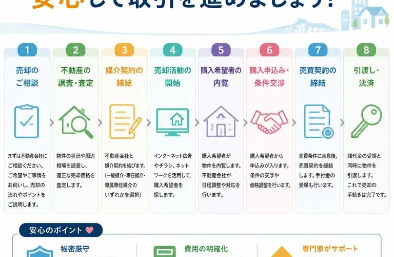 不動産売却の流れを知り、安心して取引を進めましょう！