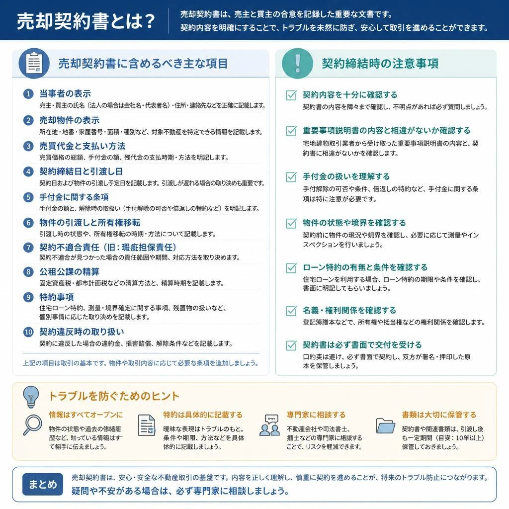 売却契約書の詳細と注意点