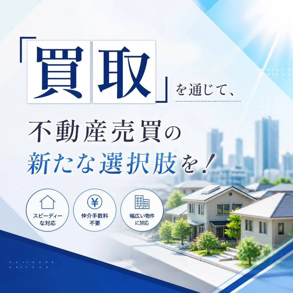 「買取」を通じて、不動産売買の新たな選択肢を！
