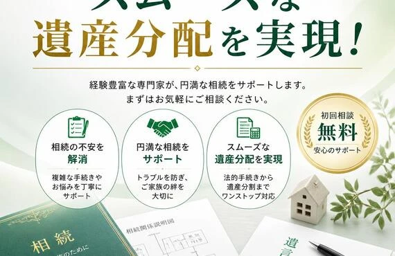 相続の不安を解消し、スムーズな遺産分配を実現！