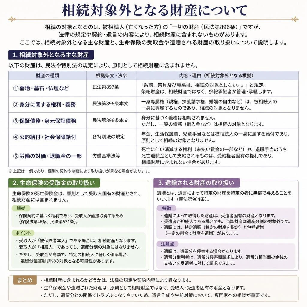 3. 相続されない財産について