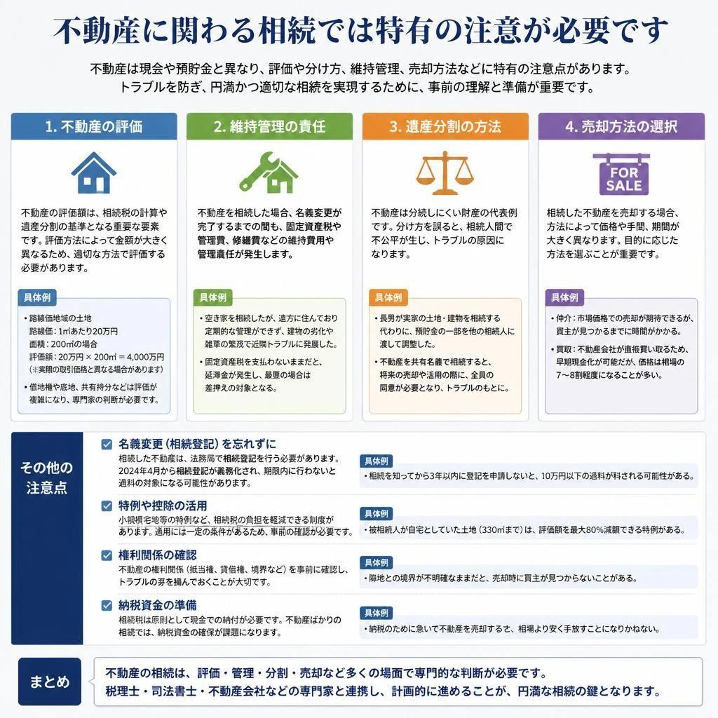 不動産相続の特有な注意点