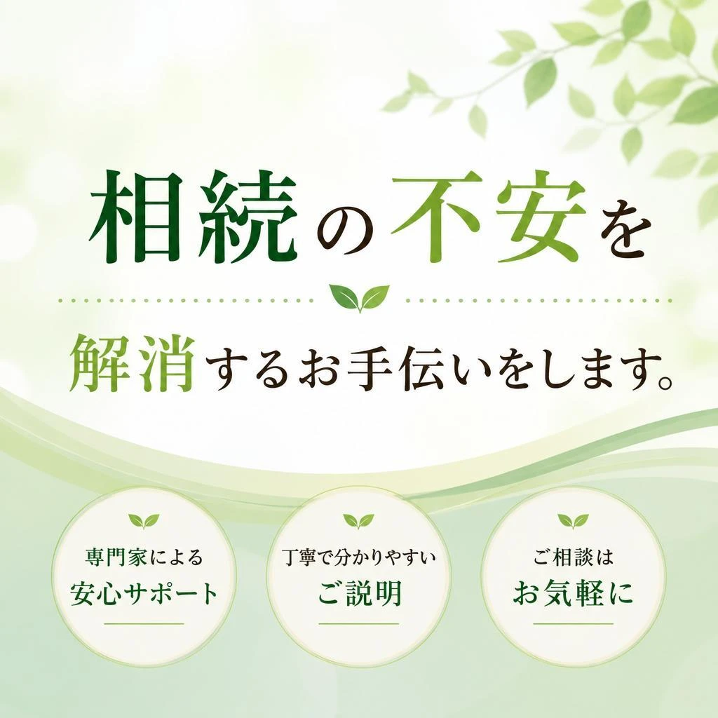 相続の不安を解消するお手伝いをします。