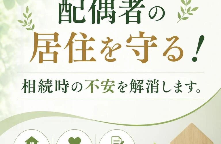配偶者の居住を守る！相続時の不安を解消します。