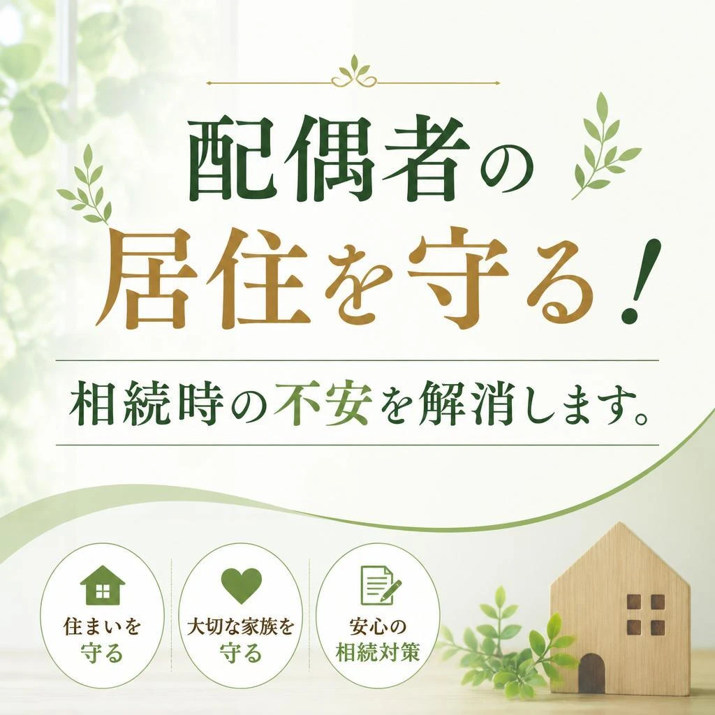 配偶者の居住を守る！相続時の不安を解消します。